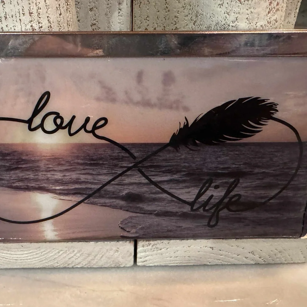 Love Ocean Clutch wallet hard case with lock 7.5x4in